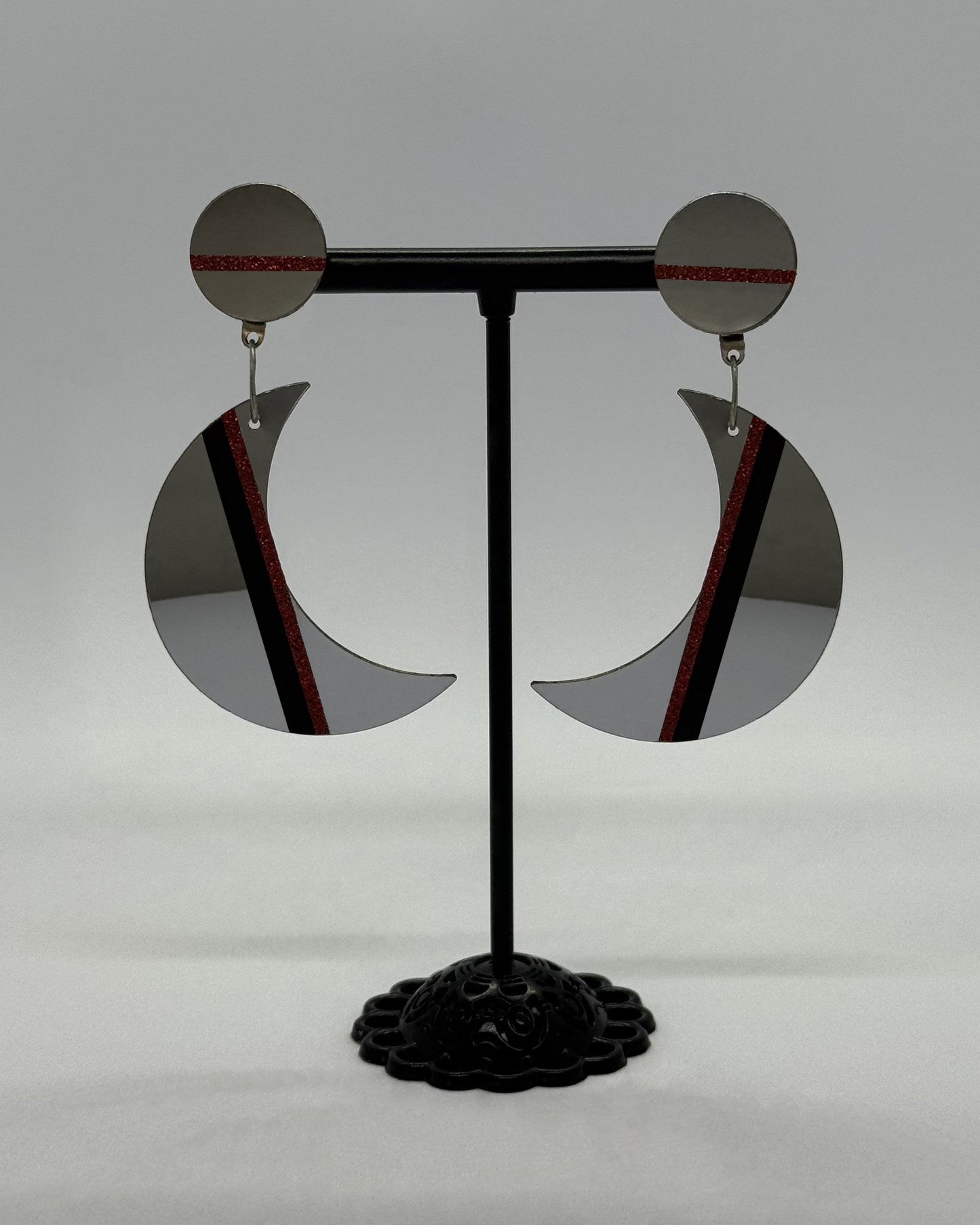 Kolczyki Luna metalowe sztyfty Modern