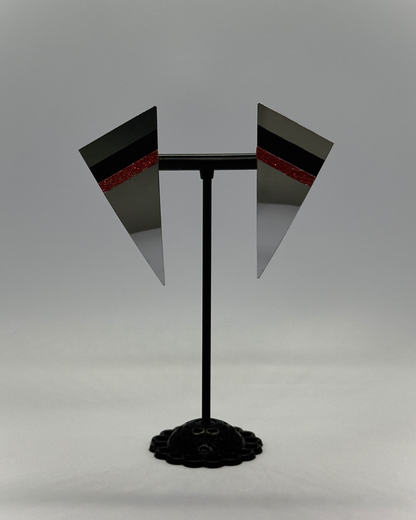 Kolczyki trójkątne metalowe sztyfty Modern