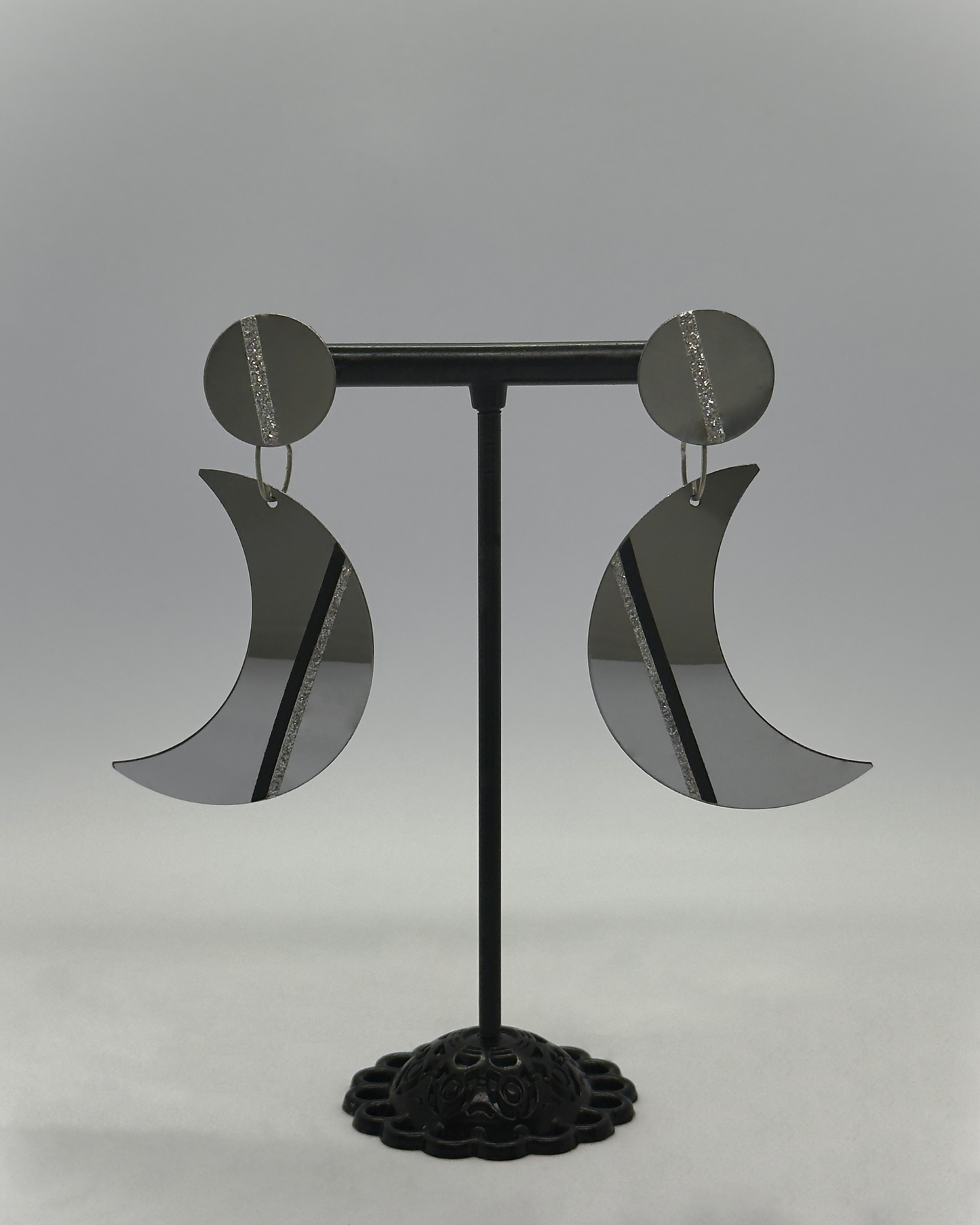 Kolczyki Luna metalowe sztyfty Modern