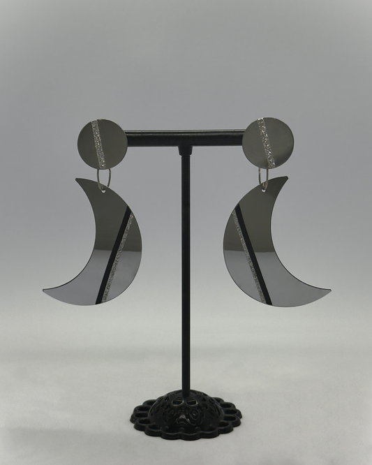 Kolczyki Luna metalowe sztyfty Modern