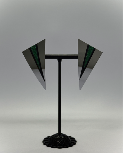 Kolczyki trójkątne metalowe sztyfty Modern