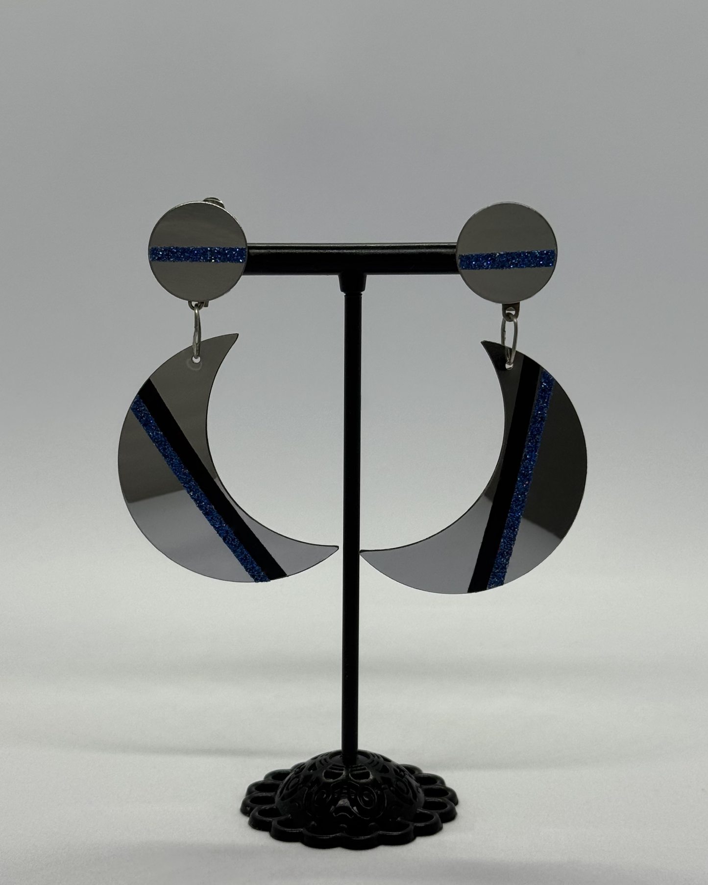 Kolczyki Luna metalowe sztyfty Modern