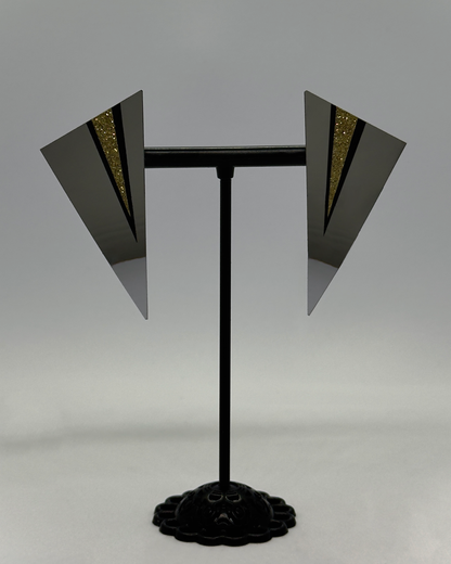 Kolczyki trójkątne metalowe sztyfty Modern