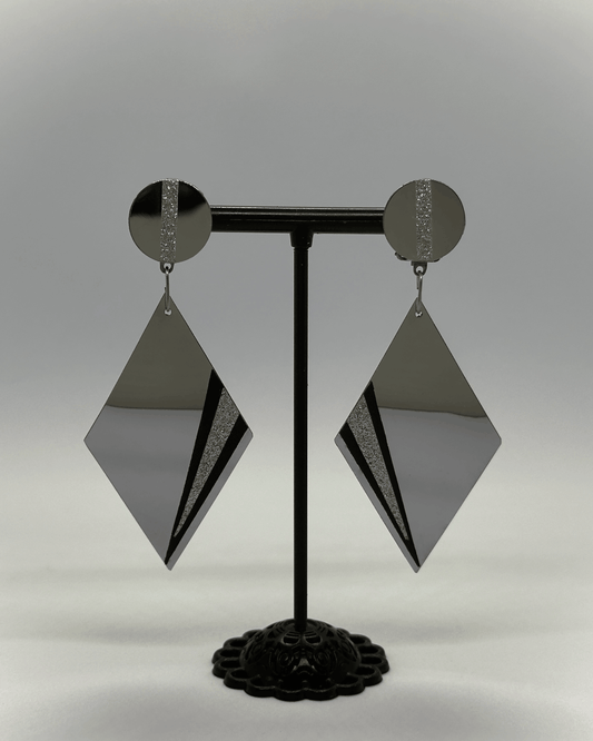 Kolczyki romby metalowe sztyfty Modern